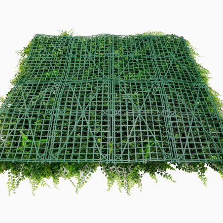 Dos panneau Fougère-Dense mur végétal artificiel 1m²