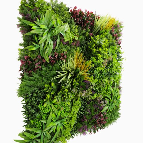 Mur végétal Wood Colors MGS 1 m² – plaque multicolore 40 mm, 1436 feuilles/m²
