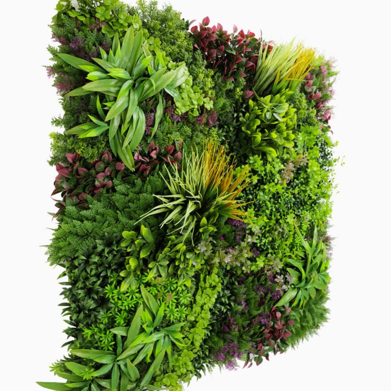 Mur végétal Wood Colors MGS 1 m² – plaque multicolore 40 mm, 1436 feuilles/m²