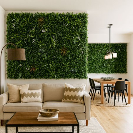 ot de 5 panneaux végétaux Savane, mur artificiel dense intérieur