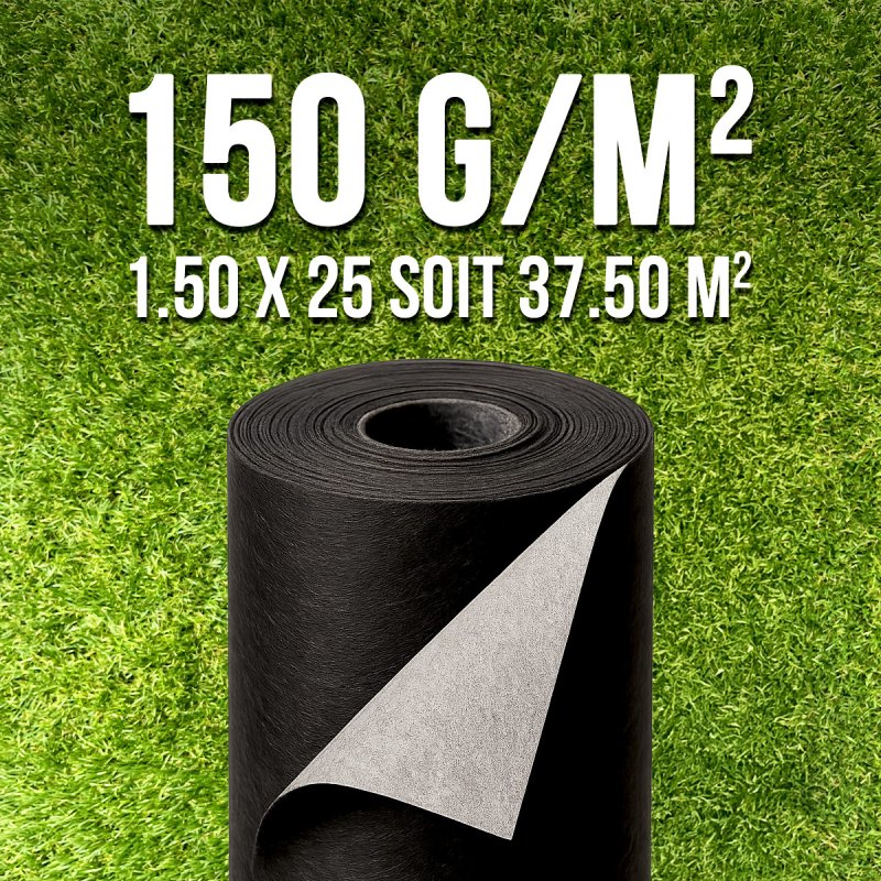Rouleau de bache Géotextile indéchirable de 1.5mx25 en 150 grs 2