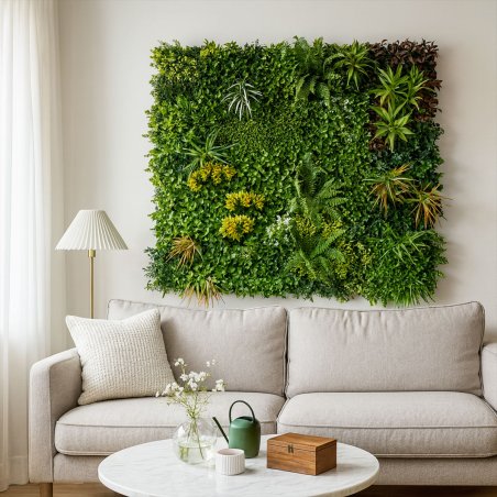 Mur artificiel végétal jungle luxe salon moderne 5 m²