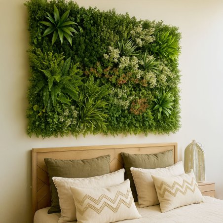 Lot de 5 murs végétaux artificiels Prairie-Color décor mural réaliste