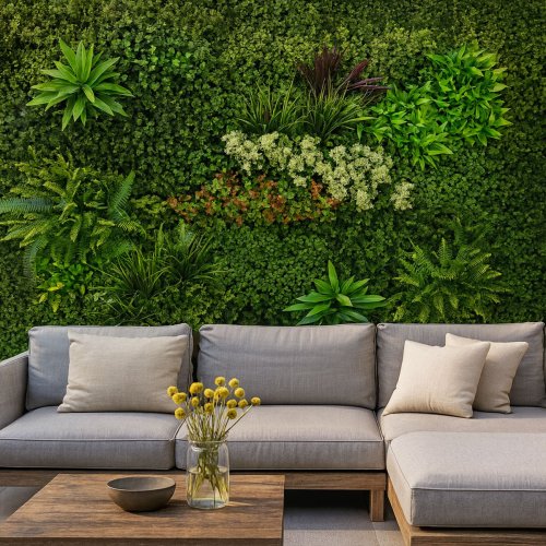 Prairie-Color mur végétal artificiel décoratif lot de 5 panneaux