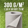 Membrane de Geotextile 300grs 1.5Mx50M soit 75m2 MGS 2