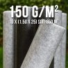 375m2 LOT DE 10 Rouleaux de Géotextile 150grs 1.5Mx25M