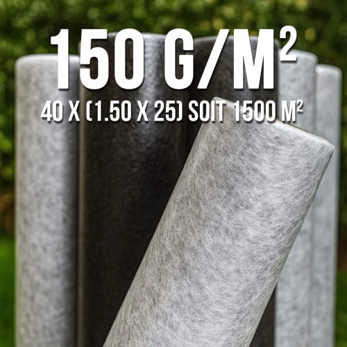 grossiste géotextile LOT DE 40 Rouleaux de Géotextile 150grs 1.5Mx25M