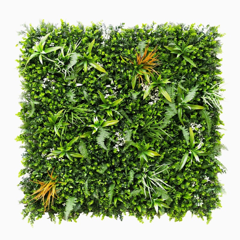Haie vegetale artificielle ultra-realiste Savane MGS Plaque de 1M x 1M